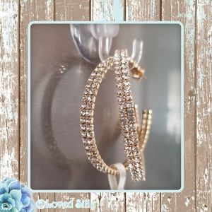 NWT Rhinestone Hoop Earrings